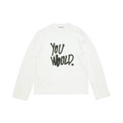 Wit Longsleeve Logo T-Shirt Relaxte Pasvorm Acne Studios , White , Her...