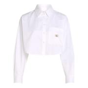 Lange mouwen katoenen damesoverhemd Calvin Klein Jeans , White , Dames