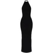 Zwarte Halter Maxi Jurk Misbhv , Black , Dames