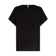 V-hals shirt met korte mouwen Soyaconcept , Black , Dames