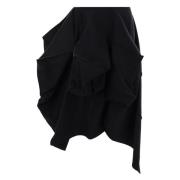 Zwarte Wol Asymmetrische Rok Yohji Yamamoto , Black , Dames