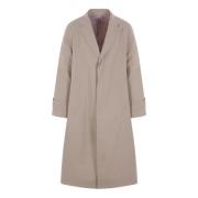 Beige Katoenen Twill Overjas Thom Browne , Beige , Heren