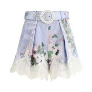 Kanten Linnen Shorts Zimmermann , Multicolor , Dames