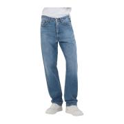 Straight Cut Denim Jeans Replay , Blue , Heren