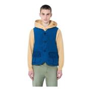 Linnen V-hals Donsvest visvim , Blue , Heren