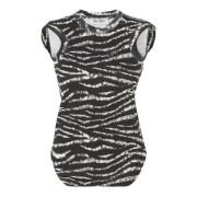 Zwart Zebra Print Tank Top The Attico , Black , Dames