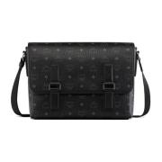 Aren Messenger Tas in Visetos MCM , Black , Dames