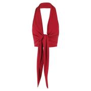 Chique Crepe de Chine Jurk Federica Tosi , Red , Dames