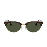 Ovale Clubmaster Stijl Zonnebril Ray-Ban , Brown , Unisex