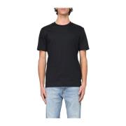 Gekamd Katoen Crew Neck T-shirt Hugo Boss , Black , Heren