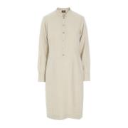 Elegante Linnen Jurk Ivory Bitte Kai Rand , Beige , Dames