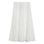 Lange Rok in Trendy Stijl Farm Rio , White , Dames