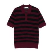 Gestreept poloshirt in aubergine en blauw Dries Van Noten , Multicolor...