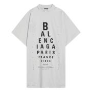 Korte mouwen ronde hals T-shirt Balenciaga , Gray , Dames