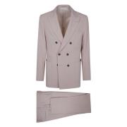 Elegant Double Breast Suit Brunello Cucinelli , Pink , Heren