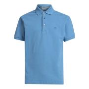 Heldere Blauwe Polo Shirt Klassiek Piqué Etro , Blue , Heren