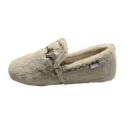 Pluche Pantoffels met Gouden Kettingdetail Copenhagen Shoes , White , ...