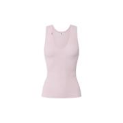 Geribbelde V-hals tanktop Elisabetta Franchi , Pink , Dames