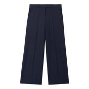 Blauwe Wollen Wijde Broek The Attico , Blue , Dames