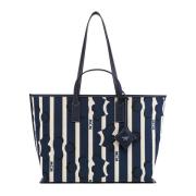 Aren Shopper in Beach Club Canvas MCM , Blue , Dames