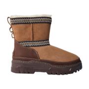 Geborduurde Suède Mini Laarzen UGG , Brown , Dames