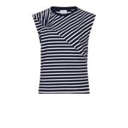 Moderne Streep T-Shirt Dante 6 , Blue , Dames