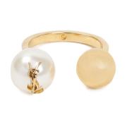 Parel Logo YSL Ring Saint Laurent , Yellow , Dames