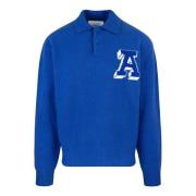 Blauwe Gebreide Polo Sweater Axel Arigato , Blue , Heren