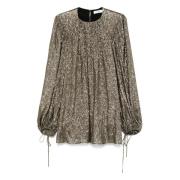 Zwart Goud Blouse Chloé , Brown , Dames