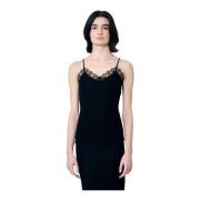 Zijden Kant Tanktop The Row , Black , Dames