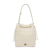 Witte en Gouden Leren Handtas Pinko , White , Dames