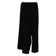 Zwarte Wrap Broek met Asymmetrisch Ontwerp Yohji Yamamoto , Black , Da...