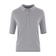 Grijze Zijden Geribbelde Polo Sweater Acne Studios , Gray , Dames