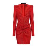 Gedrapeerde gebreide jurk Balmain , Red , Dames