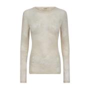 Velvet Leafy Blouse MOS Mosh , Beige , Dames