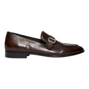 Bruin Leren Loafers Stijlvolle Gesp Green George , Brown , Heren