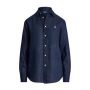 Puurlinnen Stijlvolle Shirt Polo Ralph Lauren , Blue , Dames