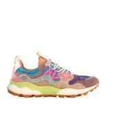 Suede/Nylon Dames Sneakers Flower Mountain , Multicolor , Dames