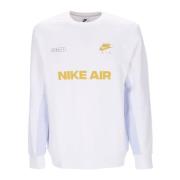 Geborstelde Crew Sweatshirt Nike , White , Heren