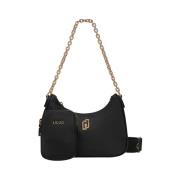 Zwarte schoudertas met gouden details Liu Jo , Black , Dames