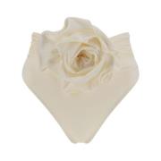 Golvende zwembroek met bloemenapplicatie Magda Butrym , White , Dames