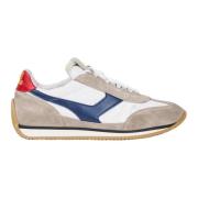 Blauwe Leren Vintage Sneaker Pantofola d'Oro , Multicolor , Heren