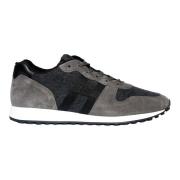 Grijze Sneakers met Witte Zool Hogan , Black , Heren