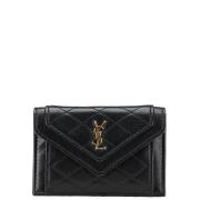 Pre-owned Leather wallets Yves Saint Laurent Vintage , Black , Dames