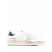 Witte Leren Sneakers met Sterrenpatch Golden Goose , White , Dames