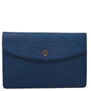 Pre-owned Leather clutches Louis Vuitton Vintage , Blue , Dames