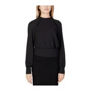 Zwarte hoge hals lange mouw blouse Sandro Ferrone , Black , Dames