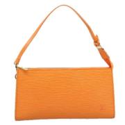 Pre-owned Leather clutches Louis Vuitton Vintage , Orange , Dames