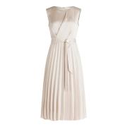 Chiffonjurk met plooien Betty & Co , Beige , Dames