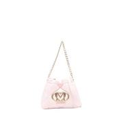 Chique Roze Schoudertas met Gouden Details Moschino , Pink , Dames